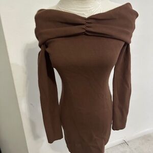 American Threads Cocoa Bodycon Mini Dress- size LG, NWT